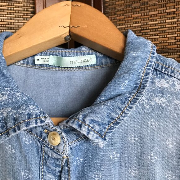 Upcycled Denim Environment Shirt, Size Medium: Reuse Repurpose Recycle Graphic - Picture 5 of 10